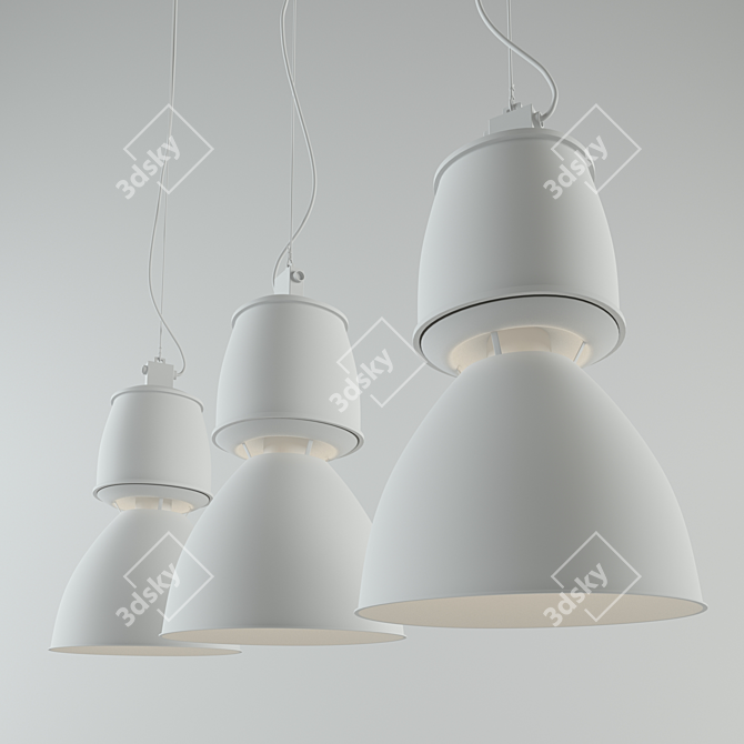 Rustic Metal Pendant Lamp 3D model image 2