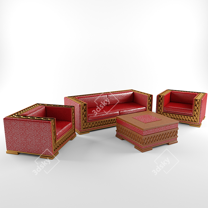 Elegant Bakokko Living Room Set 3D model image 1