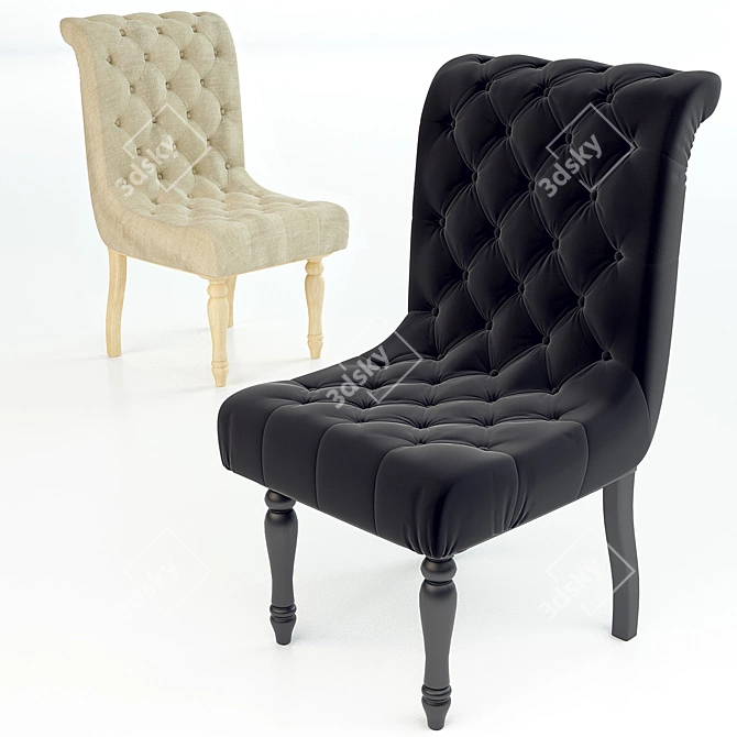 Luxury Aberdeen Tufted Dining Chair 3D model image 1