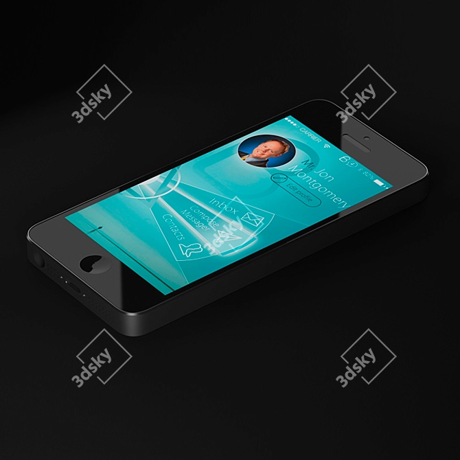 Black iPhone 12: Sleek & Powerful 3D model image 1