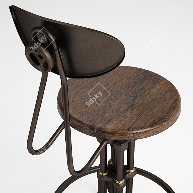Elegant Isaac Counter Stool 3D model image 3
