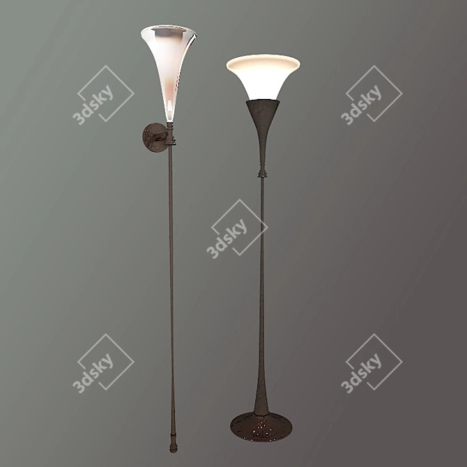 Elegant Odeon Lamp by Pieter Adam 3D model image 1