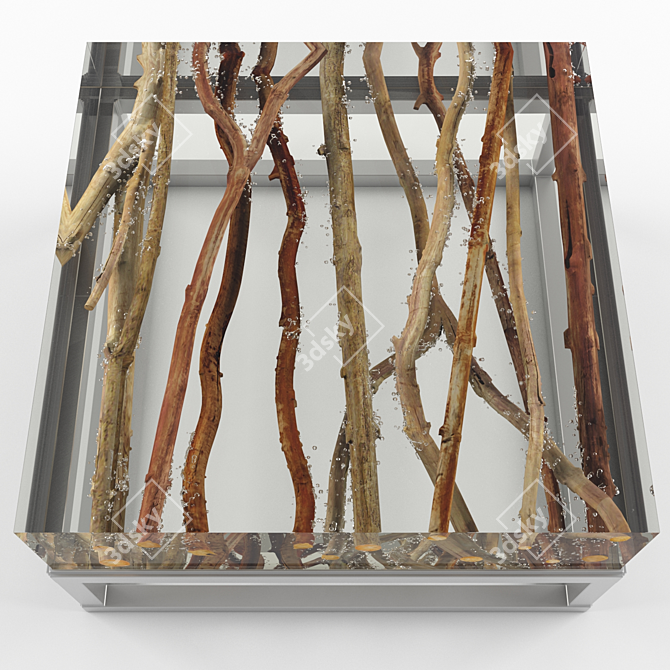 Driftwood Acrylic Coffee Table 3D model image 3
