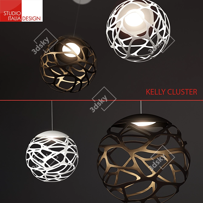 Kelly Cluster Pendant: Elegant and Versatile 3D model image 3