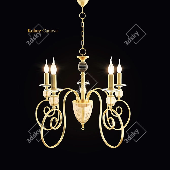 Elegant Canova Chandelier: Height 1200mm 3D model image 1