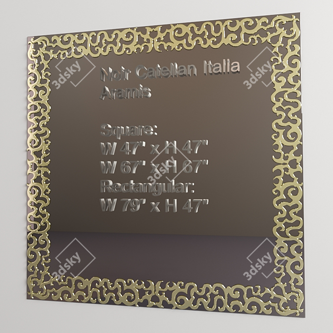 Sleek Catelan Italia Aramis Mirror 3D model image 2