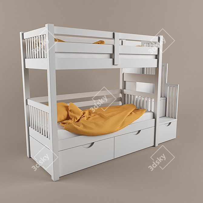 Children's Two Bunk Bed 3D model image 1
