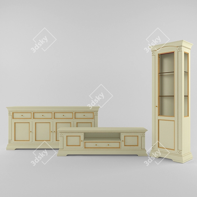 Elegant Palazzo Ducale Furniture Set 3D model image 1