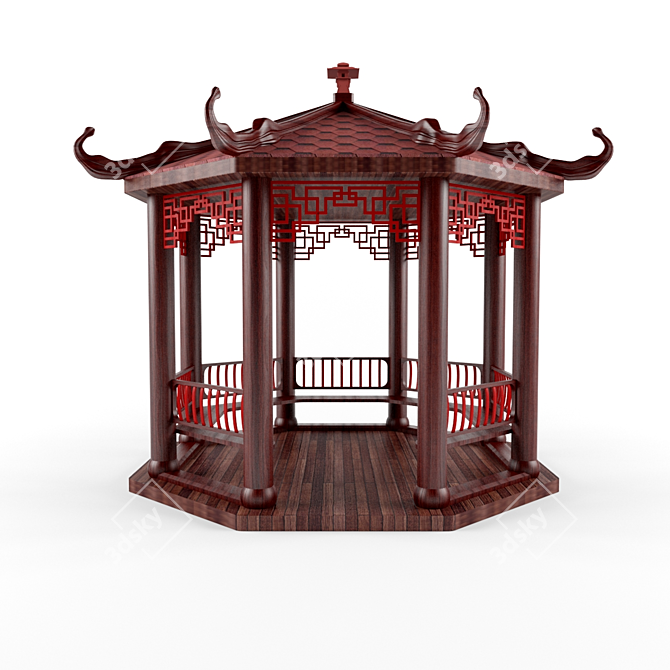 Chinese Style Arbor 3D model image 1
