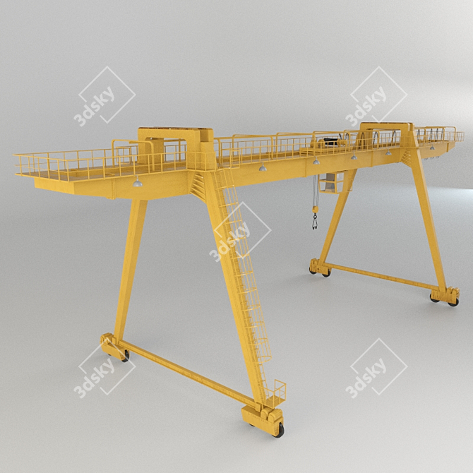 Heavy Duty Gantry Crane 3D model image 1