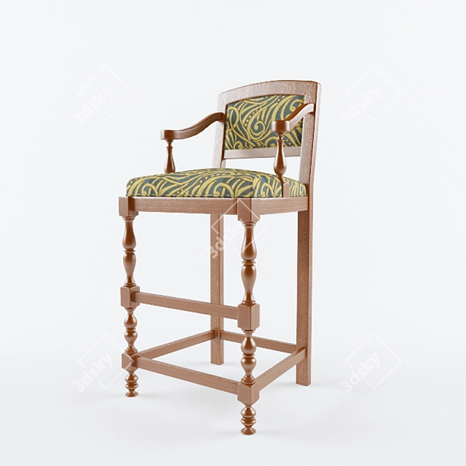 Elegant S385 Bar Stool 3D model image 1