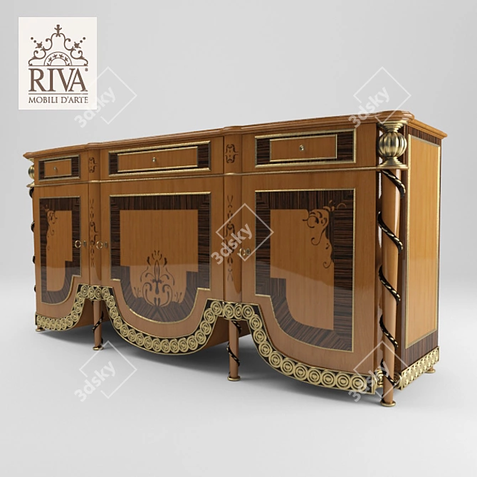 Luxury Riva 4076 Art Cabinet 3D model image 1