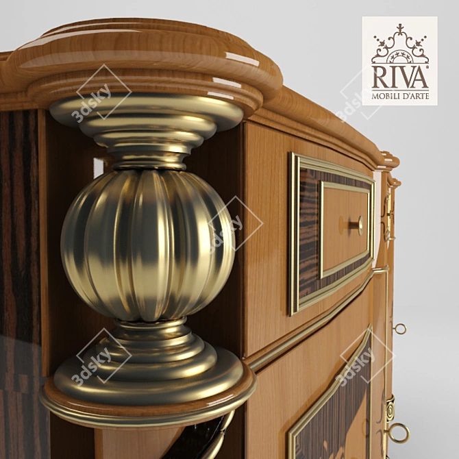 Luxury Riva 4076 Art Cabinet 3D model image 2