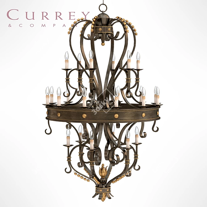 Elegant Currey 9631 Chandelier 3D model image 1