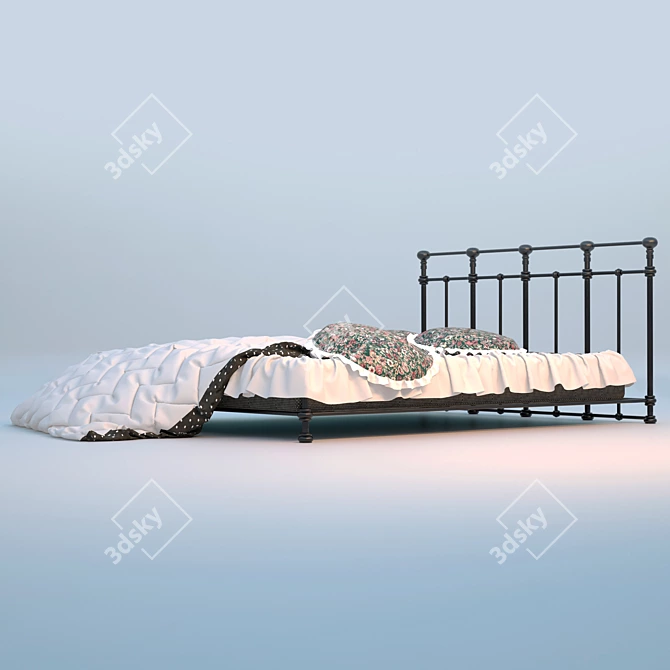 Dream Slumber: Russian-English Compatible Bed 3D model image 2