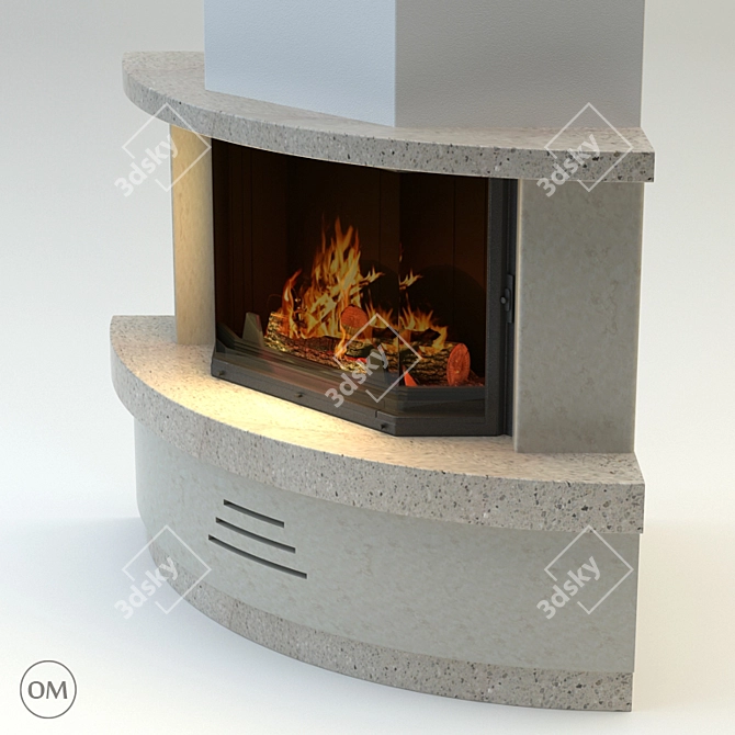 Viareggio Modern Stone Corner Cladding 3D model image 3