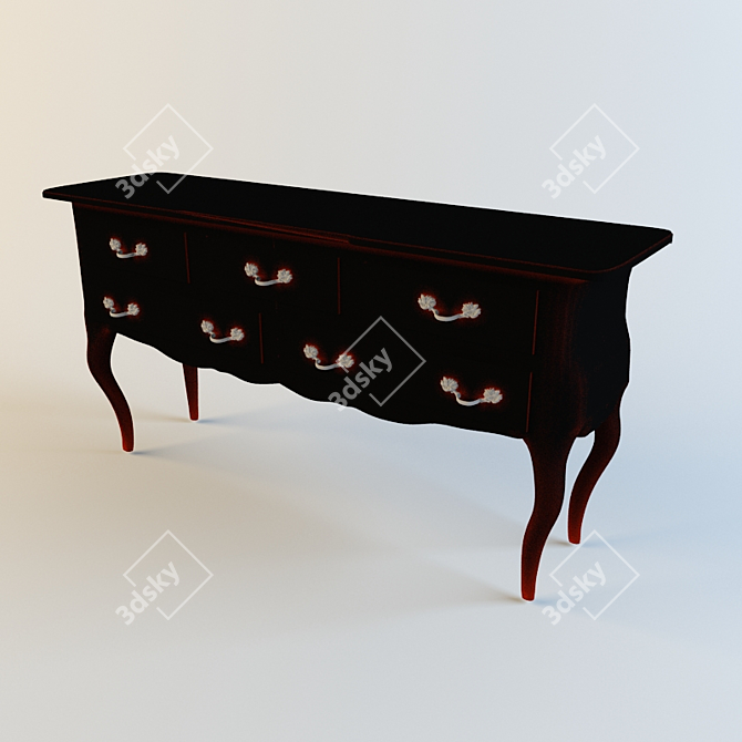 Elegant Oak Chest of Drawers 3D model image 1