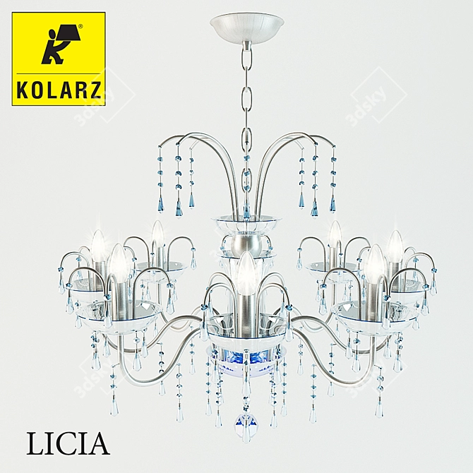 Elegant Kolarz Licia Chandelier 3D model image 1