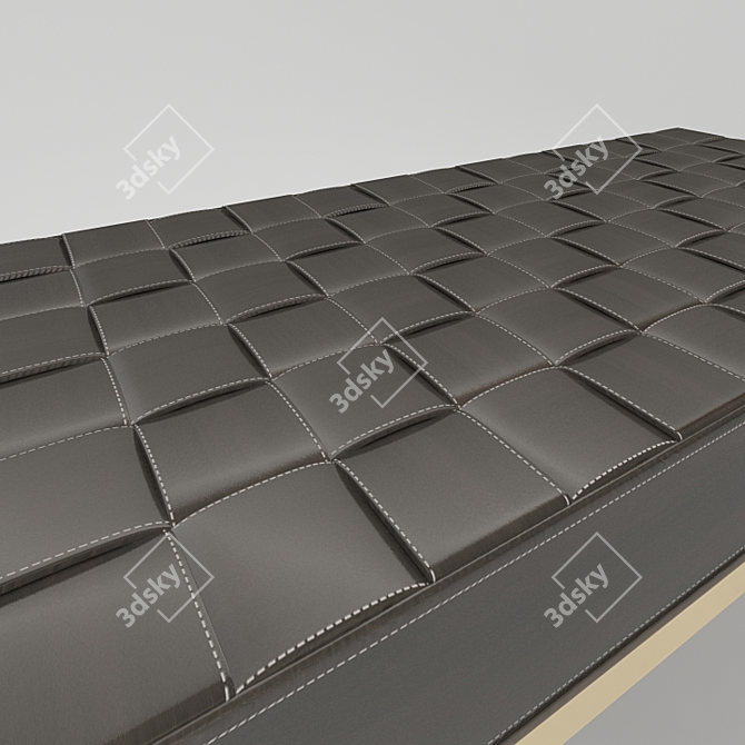 Exquisite Leather & Metal Stool 3D model image 2