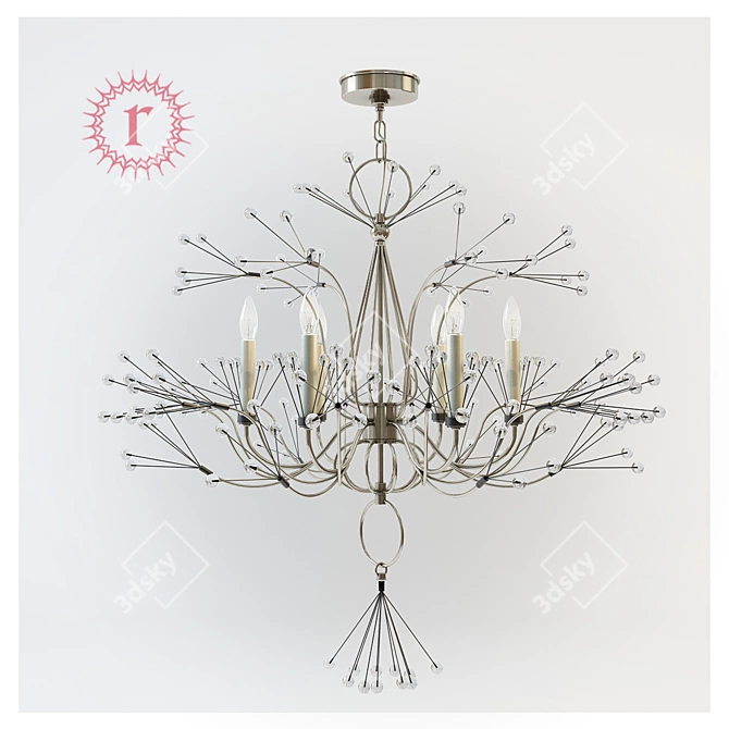 Elegant Splashing Water Chandelier 3D model image 1
