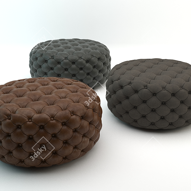 Modern Tufted Ottoman: Markus 3D model image 2