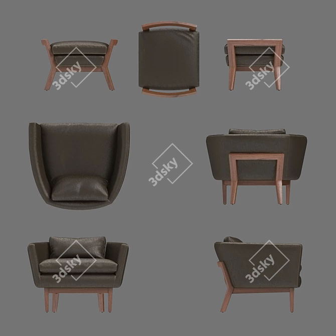 Breezy Comfort: Bright Group Aaron Lounge 3D model image 3