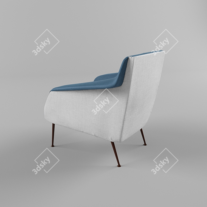 Elegant Mid-Century Lounge Chair 3D model image 2