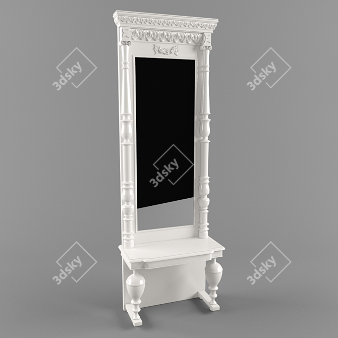 Classic Carved Mirror: Elegant Décor 3D model image 1