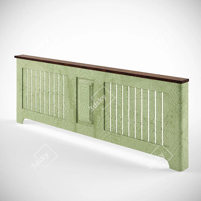 Elegant Window Sill Radiator Grille 3D model image 1