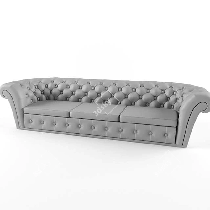 Elegant Chesterfield Sofa in Classic Style 3D model image 1