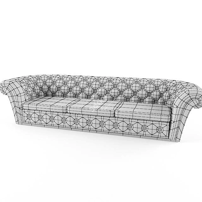 Elegant Chesterfield Sofa in Classic Style 3D model image 2