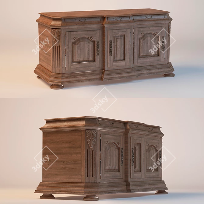 Versailles Oak Cupboard 35 3D model image 1