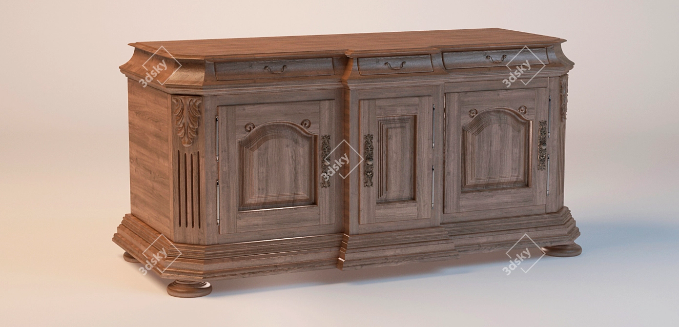 Versailles Oak Cupboard 35 3D model image 2