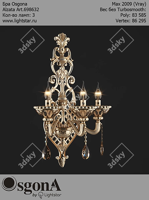 Osgona Alzata Crystal Chandelier 3D model image 1