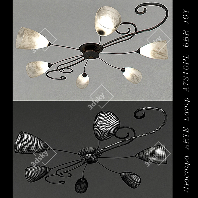 Elegant Joy Chandelier 3D model image 1