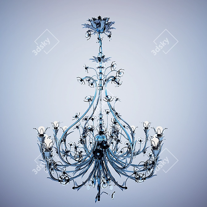 Elegant Crystal Chandelier 3D model image 1