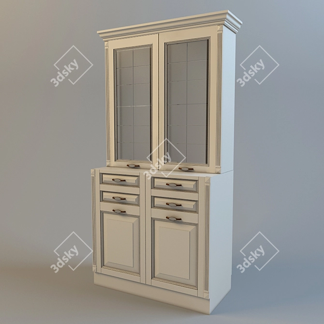 Sleek Buffet Table 3D model image 1