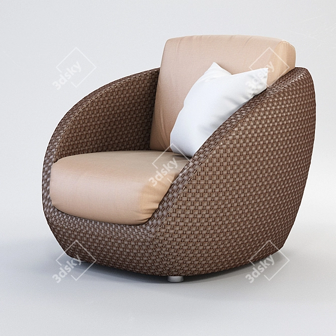 ROBERTI St. Tropez Wicker Chair 3D model image 1