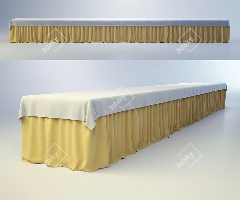 Title: Elegant Banquet Tablecloth 3D model image 1