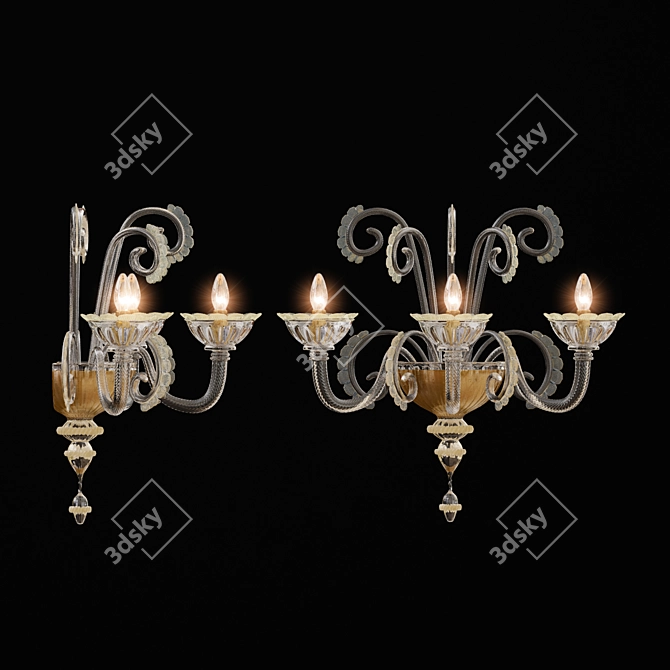 De Majo 7092 A Wall Sconce: Elegant Illumination 3D model image 1
