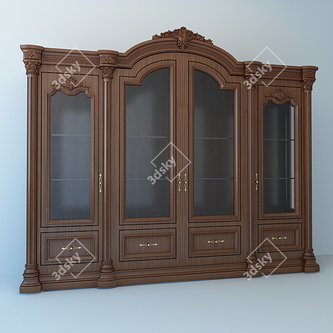 Elegant Glass Showcase 3D model image 1