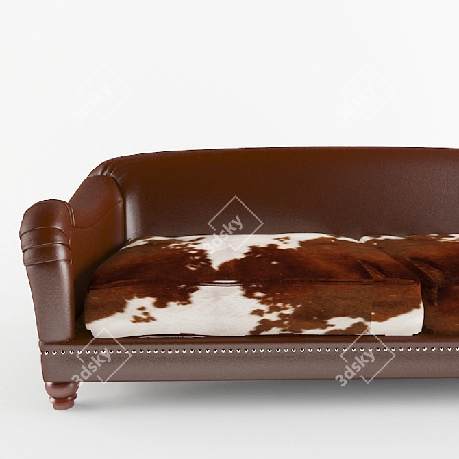 Custom Cowhide Sofa 3D model image 2