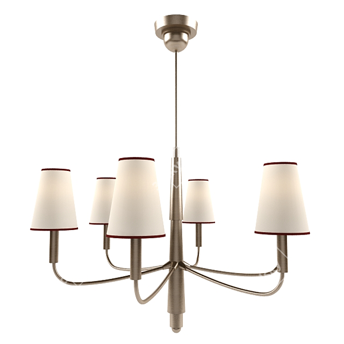 Antique Nickel Farlane Chandelier - 6 Light 3D model image 1