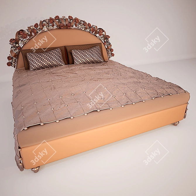 Floral Dreams Bed 3D model image 1