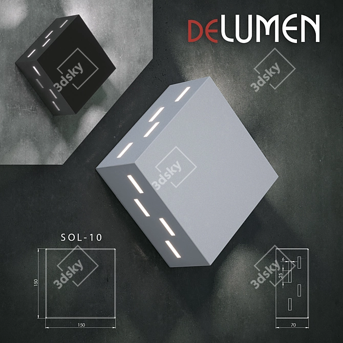 Contemporary Metal Wall Light 3D model image 1