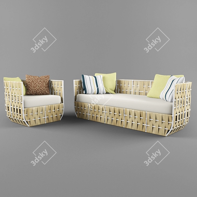 Outdoor Furniture Set 3D model image 1