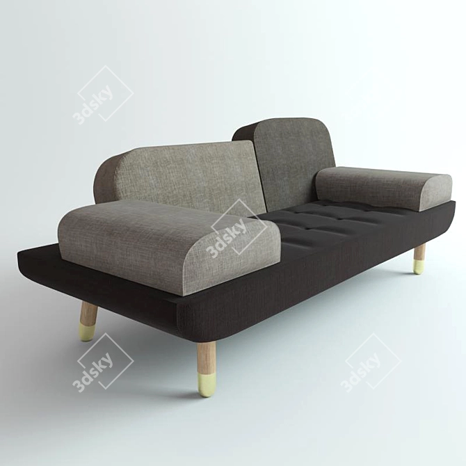 Versatile Upholstered Sofa 3D model image 3