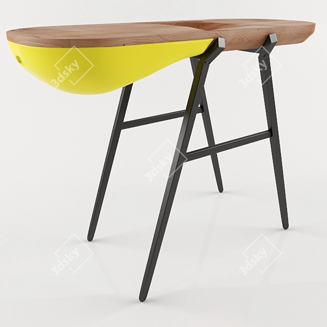 Modern Wooden Console Design 3D model image 1