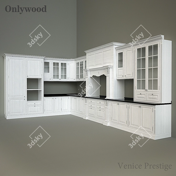 Venice Prestige Kitchen: Exquisite ONLYWOOD Perfection 3D model image 2