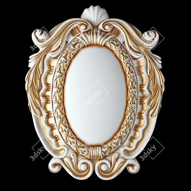 Elegant Baroque Cartouche 3D model image 1